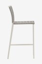 Kave Home   Culip utendørs krakk laget av tauverk og hvit aluminium 65 cm   Hvit