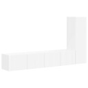  TV benksett Veggmontert 3 pcs Hvit Konstruert tre