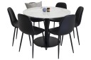 Venture Home Estelle Spisegruppe 106 cm Rund med 6 Polar Stoler Sort