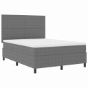  Box Spring Seng med Madrass Lys Grå 160x200 cm Fløyelstoff