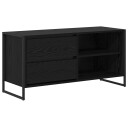  TV skap med skuff Svart Eik 100 x 36 x 49,5 cm Konstruert tre