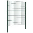 vidaXL Gjerdepanel med stolper jern 176,5x200 cm grønn