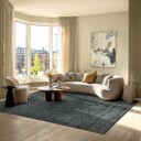 Flatvevd teppe   Elarion svart Størrelse: 190 x 280 cm