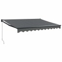 Uttrekkbar markise antrasitt 3,5x2,5 m stoff og aluminium