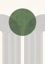 Green Orbit Minimalist Line and Circle Abstract Plakat Plakat / 100x150cm