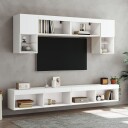  TV benk med LED hvit 100x30x30 cm