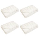  Faux kaninullteppe 4 pcs Hvit 130 x 150 cm Polyester