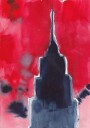Empire State Building In Red Plakat Plakat / 70x100cm