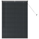  Vindu Persienne med gardiner Svart Aluminium