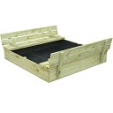 Palmako Sandkasse sandy 14 med benklokk 140x140 cm. trykkimpregnert