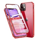 iPhone 11 Magnetic Deksel med Herdet Glass Rød