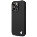 BMW Silikondeksel med Metall-Logo for iPhone 15 Pro - Svart