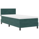  Box Spring Seng med Madrass og LED Mørkegrønn 80x200 cm Fløyel