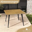 Firkantet akasie terrassebord for 4 med paraplyhull