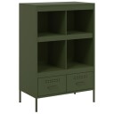  Highboard olivengrønn 68x39x101,5 cm kaldvalset stål