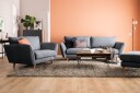 Trend Lyx 3 seters Venstrevendt L formet Sjeselongsofa i Stoff   Mørk grå