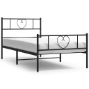  Sengeramme i metall med hode  og fotgavl svart 100x200 cm 355476