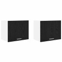  Hengende skap Riga 2 pcs Svart eik og hvit 50 x 31 x 40 cm