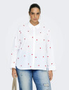 ONLY Carmakoma Carnew Lina Grace Ls Emb Shirt Wvn Noos   White   42