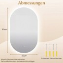 Opplyst baderomsspeil – 90x55 cm antidugg berøringskontroll