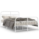  Sengeramme i metall med hode- og fotgavl hvit 140x200 cm 8721102645570