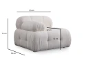 Belgin Sofa med Sjeselong 3 seter   Hvit