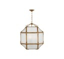 Morris taklampa Gilded Iron/frostat glas