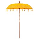 vidaXL Balinesisk parasoll med base Gul 185 x 185 x 260 cm