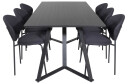 Venture Design Marina & Vault spisegruppe Svart/svart 6 st stoler & bord 180 x 90 cm