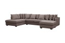 Rossita 5 seters Venstrevendt U formet Dyp Sofa med Divan og Sjeselong i Stoff   Brun