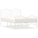 vidaXL Sengeramme i metall med hode- og fotgavl hvit 120x190 cm 8721012211629