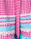Blå Oktoberfest Dirndl Korsettkjole i Luksuskvalitet med Forkle Strl XS