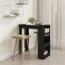 vidaXL Barbord med oppbevaringsstativ svart 102x50x103,5 cm sponplate