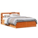  Sengeramme med hodegavl voksbrun 140x200 cm heltre furu 3306344