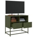  TV-benk olivengrønn 68x39x60,5 cm stål 846552