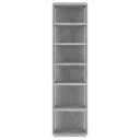 vidaXL Skoskap betonggr? 25x27x102 cm sponplate