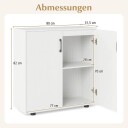 Hvitt oppbevaringsskap med justerbar hylle – plassbesparende design
