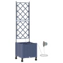 vidaXL Hageplantekasse med vanning og hjul Grå 40 x 40 x 148 cm PP