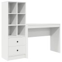 vidaXL Skrivebord med skuff med hylle med lagring 2 pcs Hvit