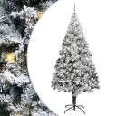  Kunstig juletre med 300 LED Hvit 240 cm PVC og Stål og Plast
