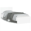  Sengeramme med hodegavl og LED-lys hvit 75x190 cm 8721012241916