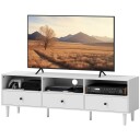 Northio Tv skap Tv bord Med Skuffer 3 Åpne Rom 140 Cm Langt Tv lowboard Kabelhåndtering For Tv er Opp Til 75 Tommer Stu