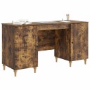 vidaXL Skrivebord med hylle Røkt Eik 142,5 x 50 x 75 cm Konstruert tre