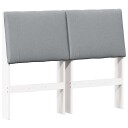 Polstret sengegavl Lysegrå 135 cm Massiv furu