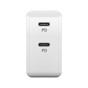 Goobay Dual USB-C Hurtiglader 36W Hvit Mobillader
