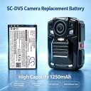 Cameron Sino Batteri til kamera for PatrolEyes SC-DV5, SC-DV5-2