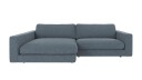 Rowico Home Duncan 3 seters sofa med sjeselong V Middels blå Bobby 15 258 x 150 x 78 cm Blå
