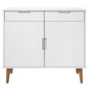 vidaXL Skjenk MOLDE hvit 90x40x80 cm heltre furu