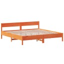  Sengeramme med hodegavl voksbrun 200x200 cm heltre furu 8721012430549
