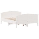 vidaXL Sengeramme med hodegavl hvit 120x190 cm heltre furu 8721012430297